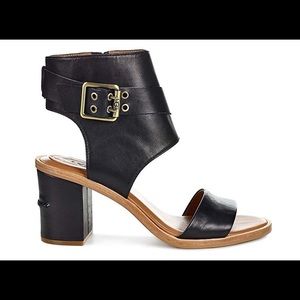 Black Ugg Claudette Heel Sandal with Bootie Style